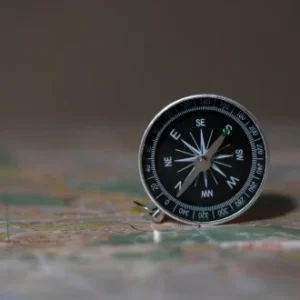 Compass on a map, representing finding a blogging niche.